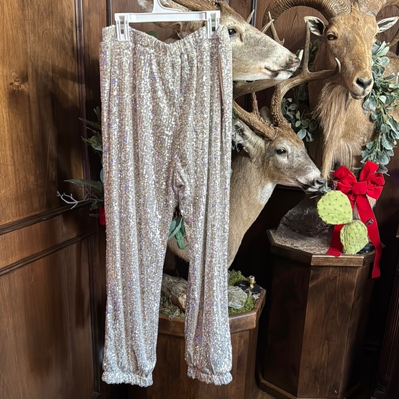 Girls Sz XL Sequin Jogger Pants (bought for me I’m a Sz 29) - Picture 1 of 6